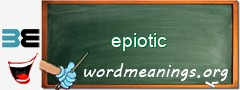 WordMeaning blackboard for epiotic